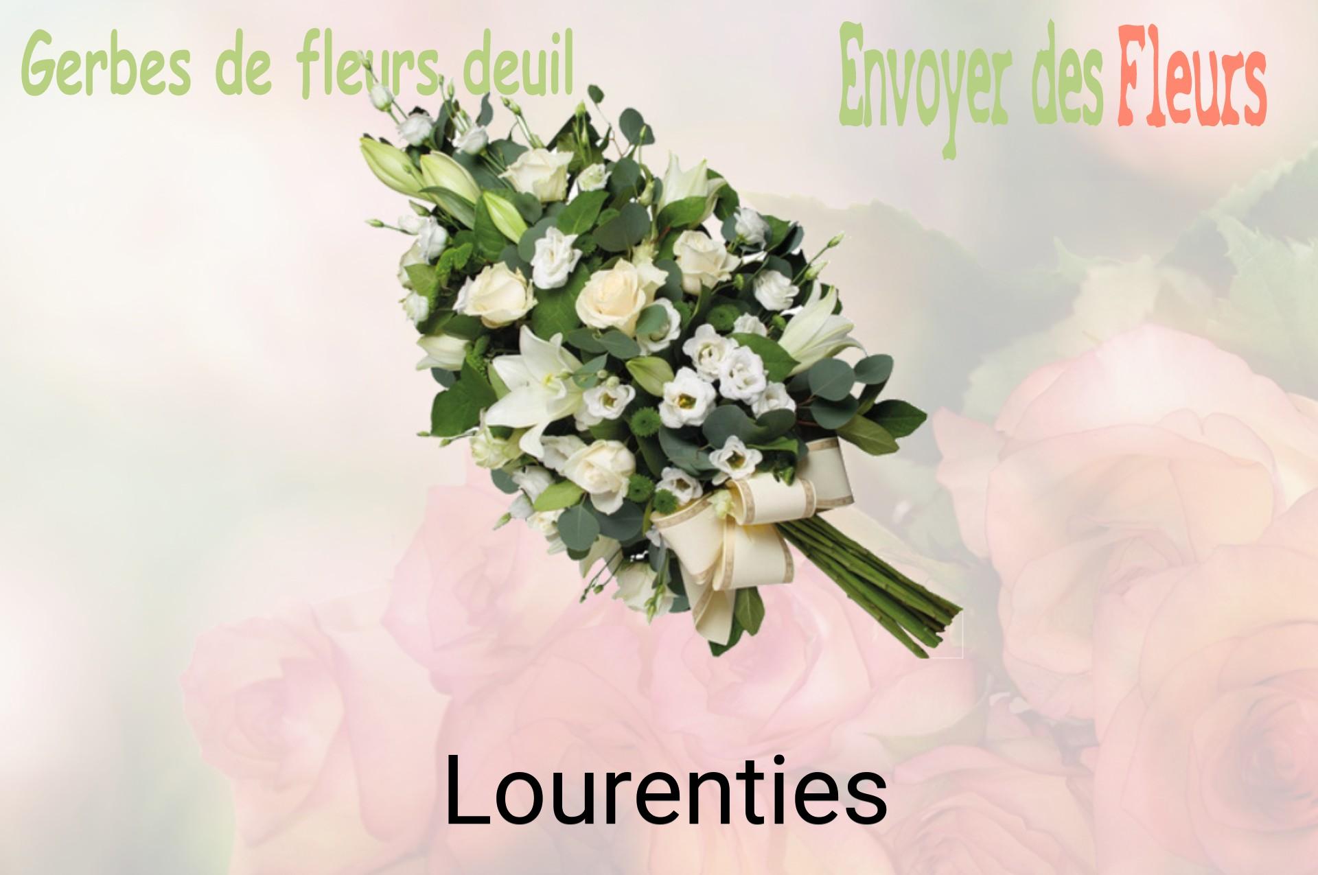 Gerbe de fleurs de deuil livrée à Lourenties